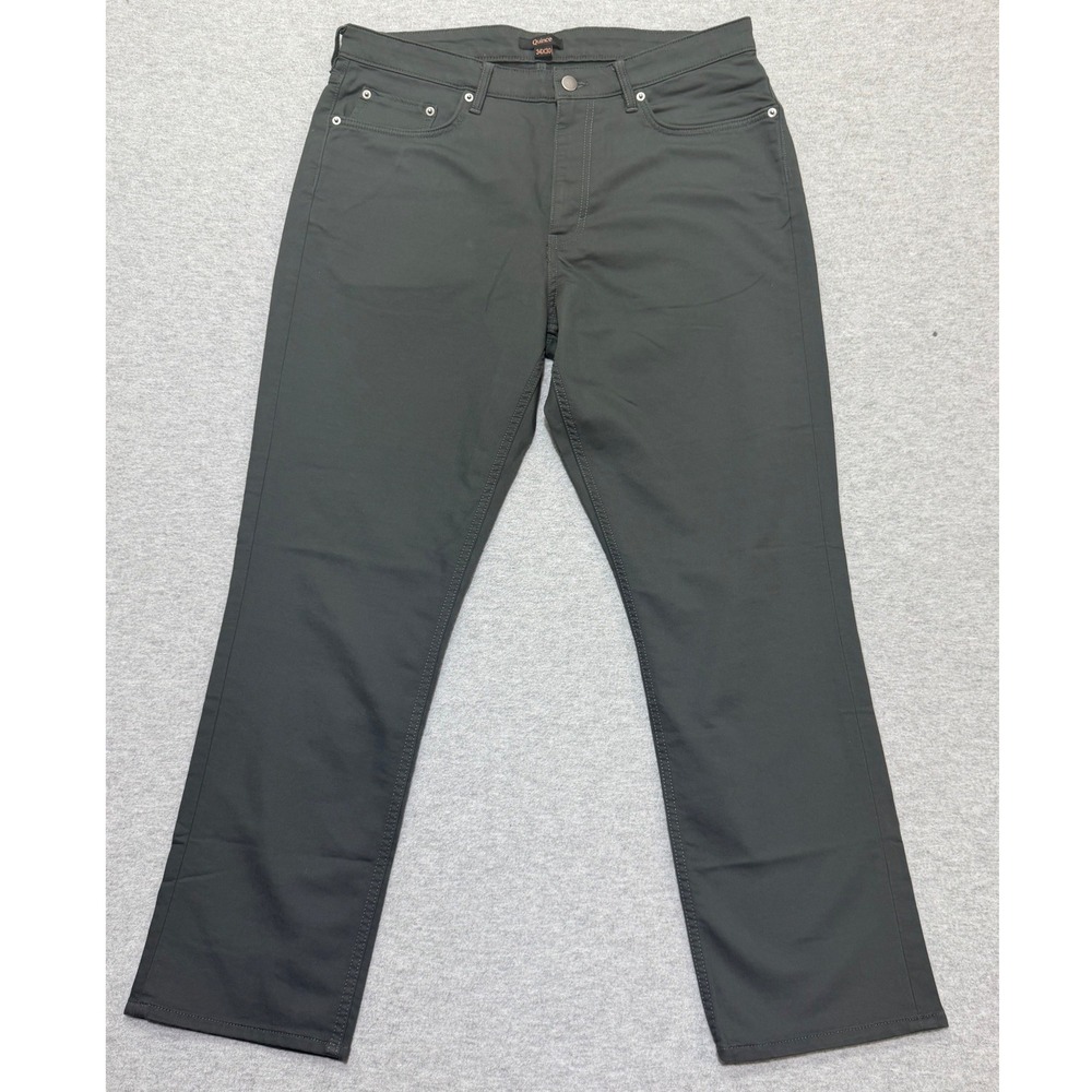 Quince Mens 34x30 Performance Tech 5-Pocket Chino Pants Dark Grey Straight Leg